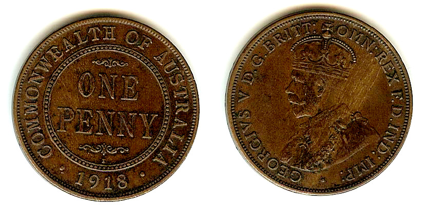 Australian Penny 1918 gEF